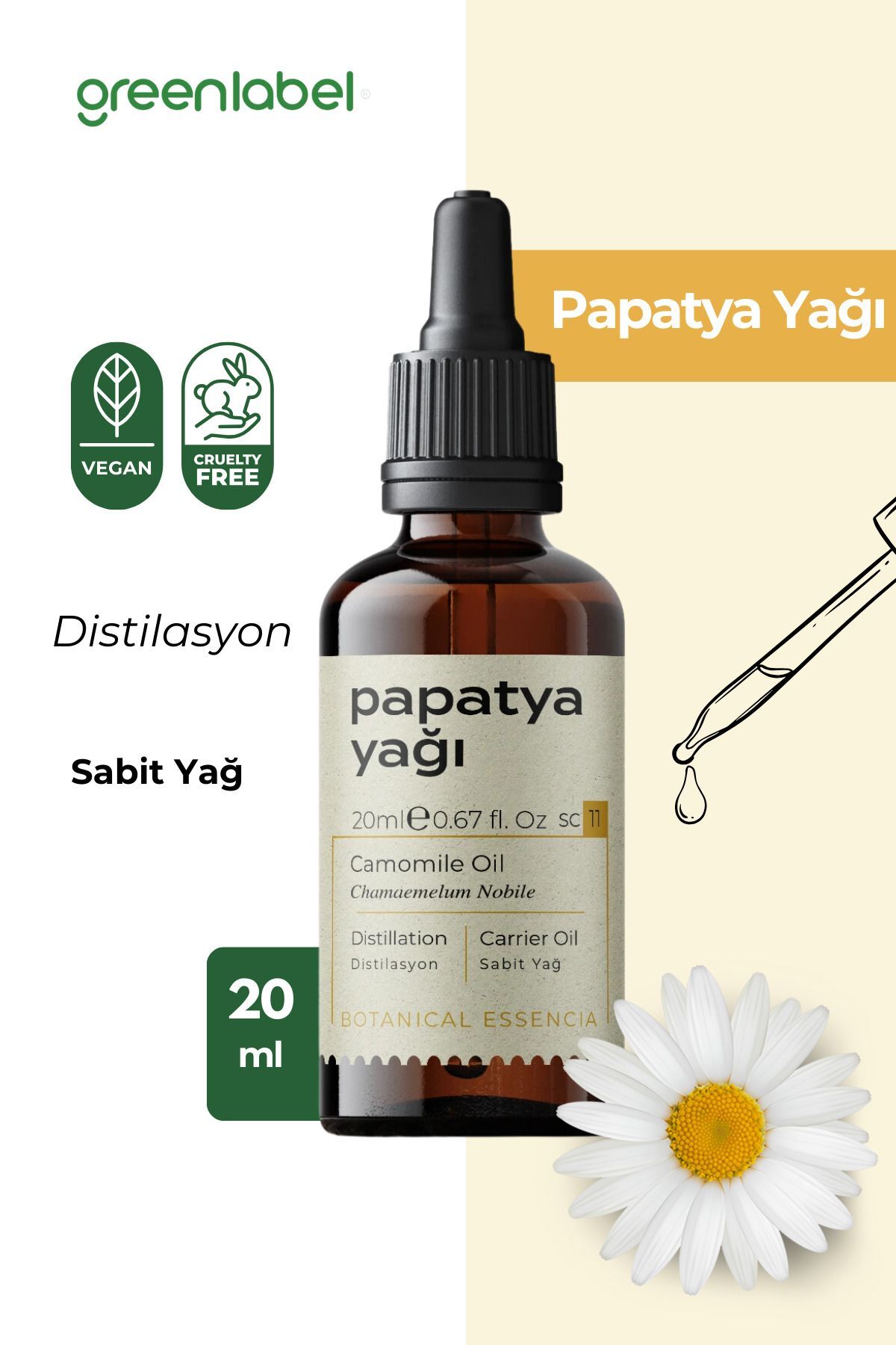Greenlabel Alman Papatyası Yağı %100 Doğal ve Saf 20 ml