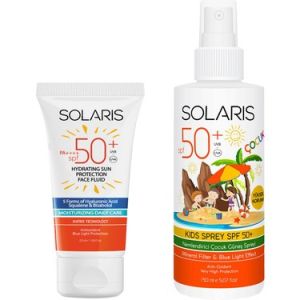 Solaris Tüm Cilt Tipleri İçin Güneş Kremi SPF50+ 50 ml + Çocuk Güneş Kremi Sprey SPF50+ 150 ml