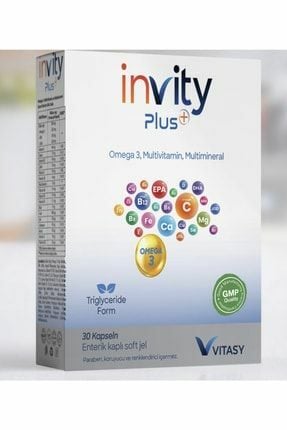 İnvity Plus Omega-3 Multivitamin ve Multimineral 30 Kapsül