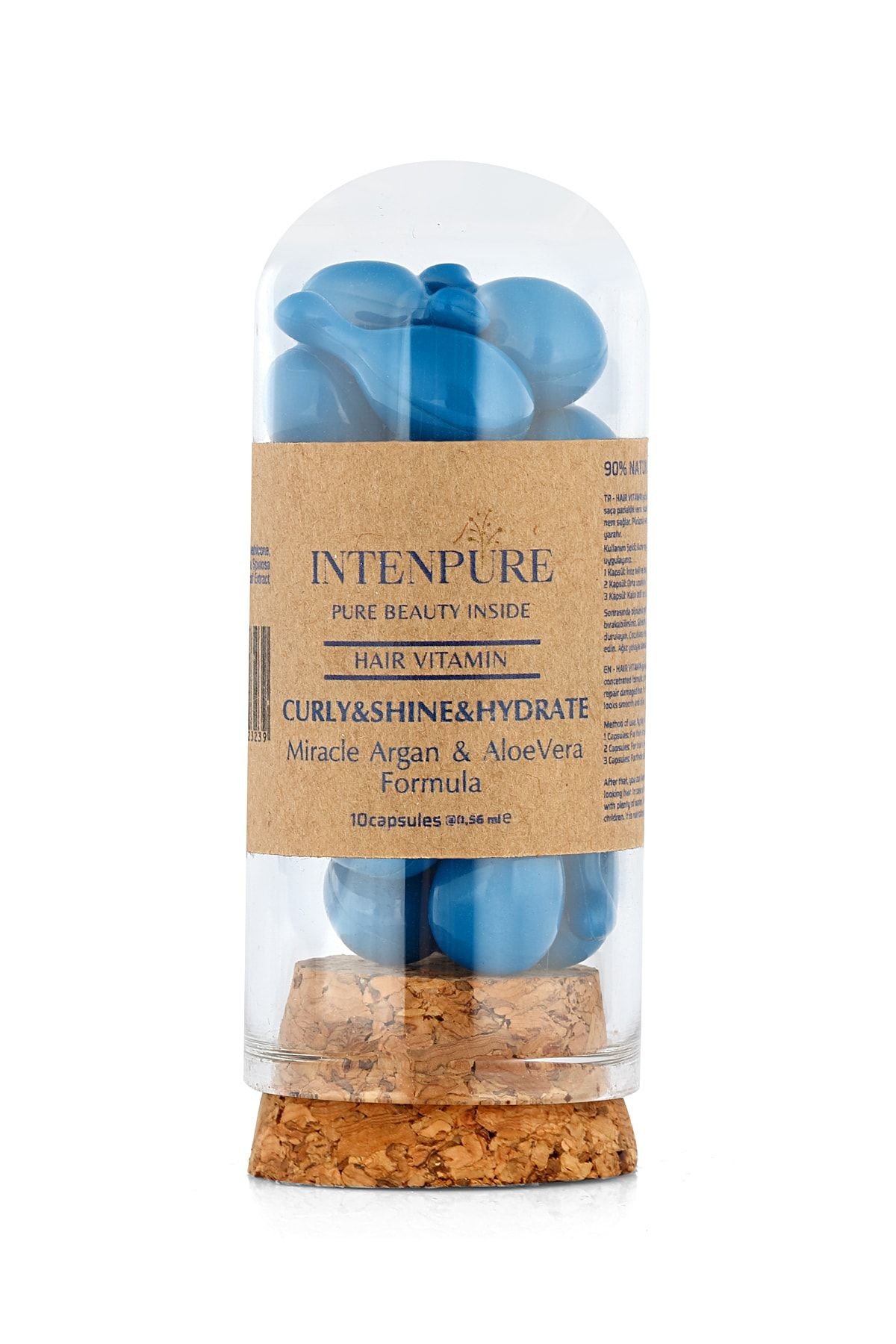 Intenpure Argan ve Aloe Veralı Dalgalı Saçlara Parlaklık Nem ve Şekillendirme Sağlayan Kapsül 10'lu