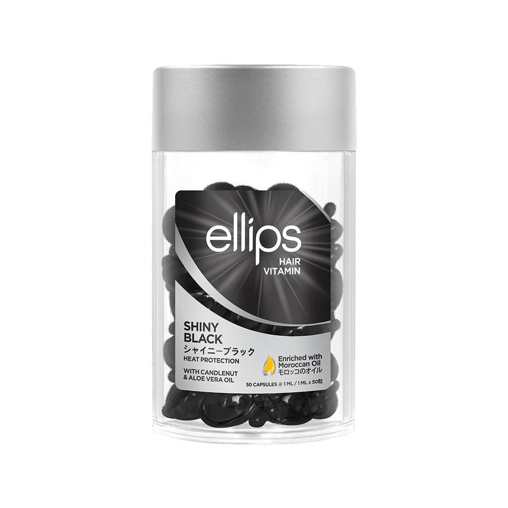 Ellips Shiny Siyah Saçlara Özel Işıltı Veren Saç Vitamini 50'li - 2 Alana 1 Bedava