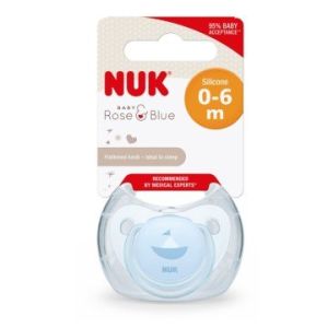 Nuk 730343 Baby Blue Silikon Emzik 0-6 Ay - Kutulu