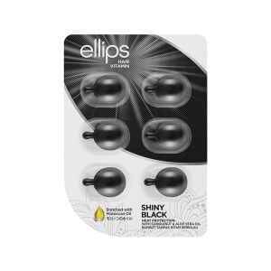 Ellips Shiny Black Siyah Saçlara Özel Işıltı Veren Saç Vitamini 6'lı - 8 Alana 4 Bedava