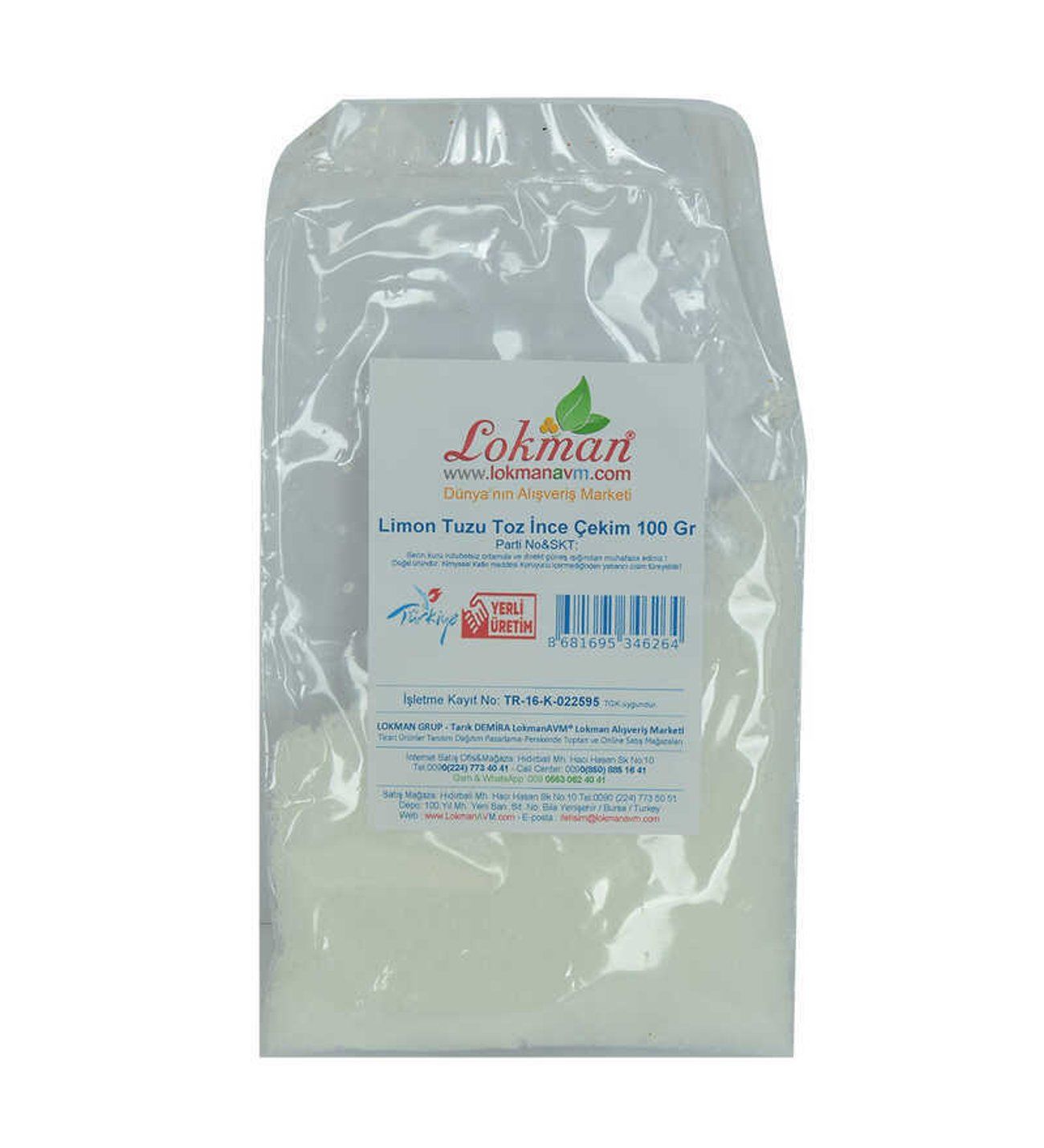 Lokmanavm Limon Tuzu Toz İnce Çekim 100 gr
