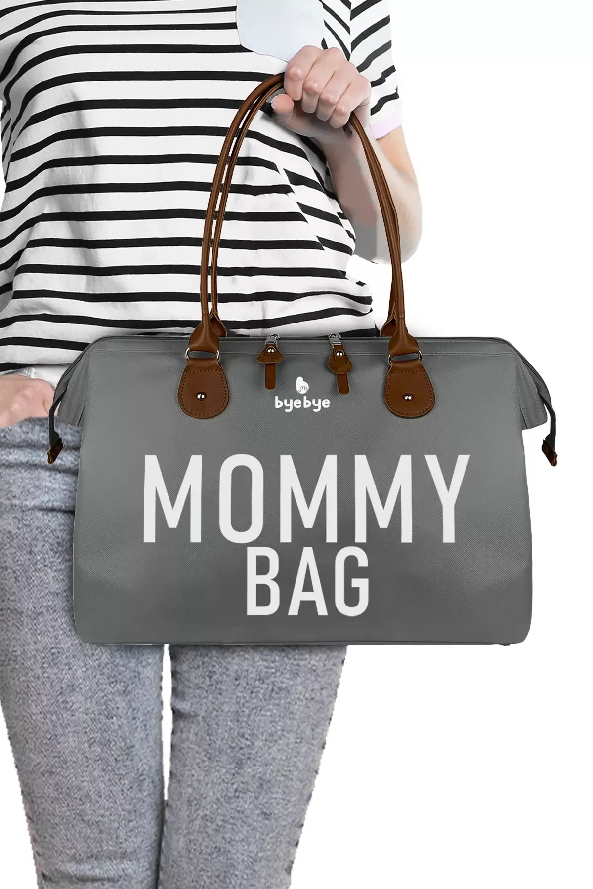 Stylo Byebye Mommy Bag Anne Bebek Bakım ve Kadın Çantası Gri