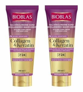Bioblas Collagen ve Keratin Saç Dökülmesine Karşı Şekillendirici Bakım Kremi 250 ml - 2 Adet