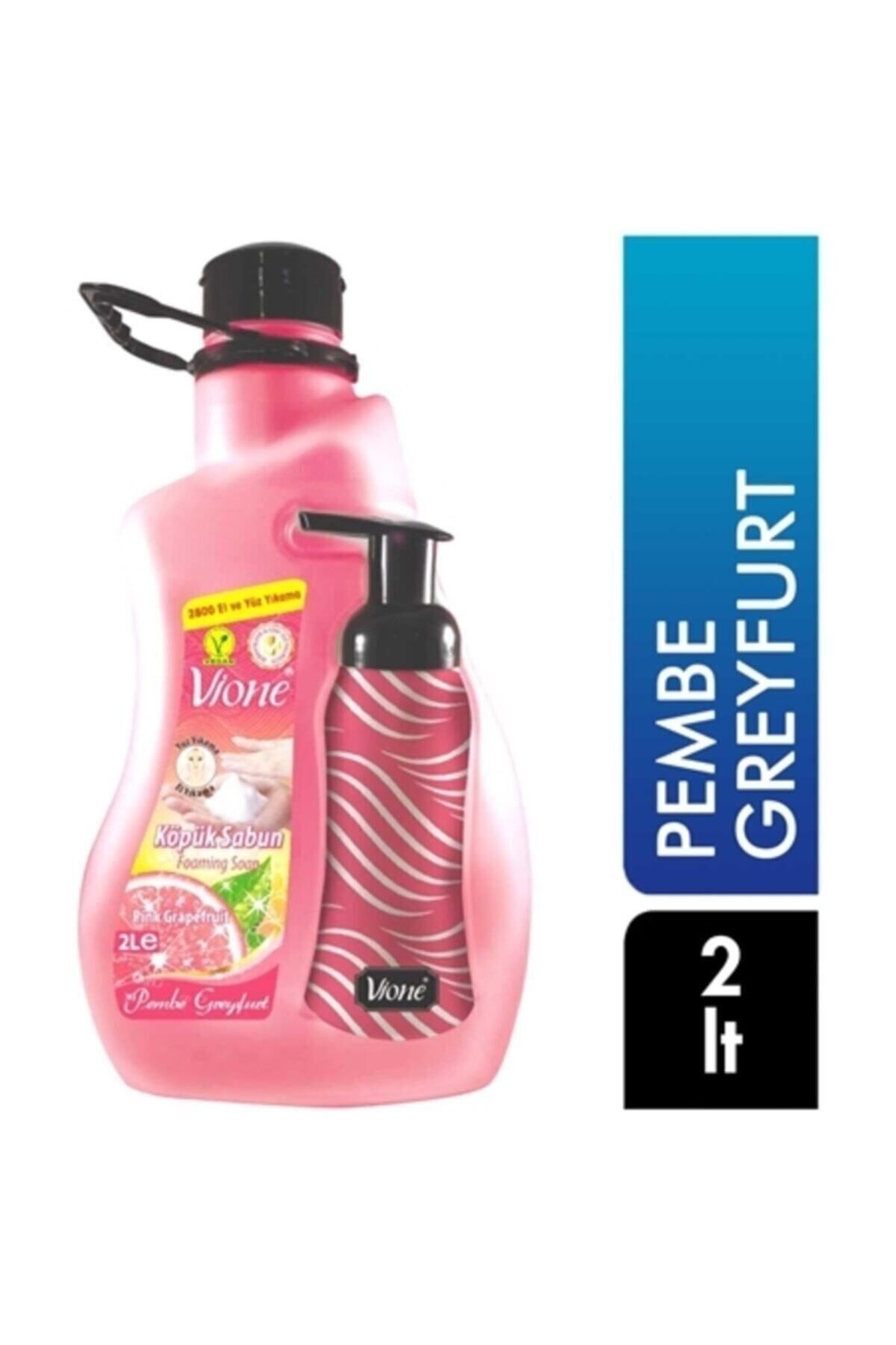 Vione Pembe Greyfurtlu Köpük Sabun 2 lt + Köpük Yapıcı Sabunluk Hediyeli