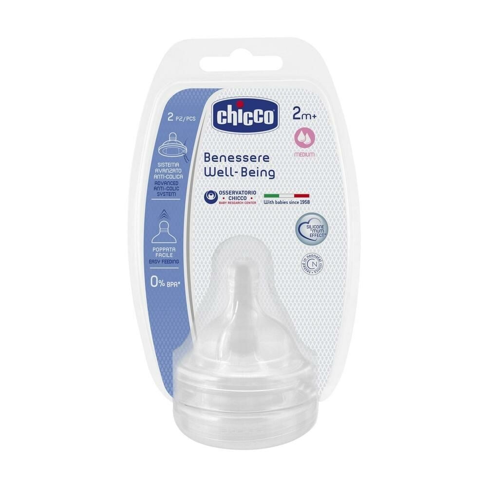 Chicco Physio 2’li Biberon Emziği 2+ Ay Orta Akış