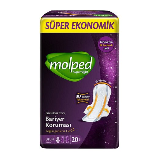 Molped Super Eko Hijyenik Ped Uzun 18'li