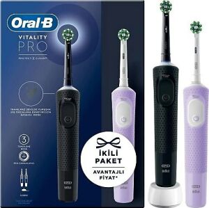 Oral-B Vitality Pro Protect x Clean Şarjlı Diş Fırçası 2'li Paket