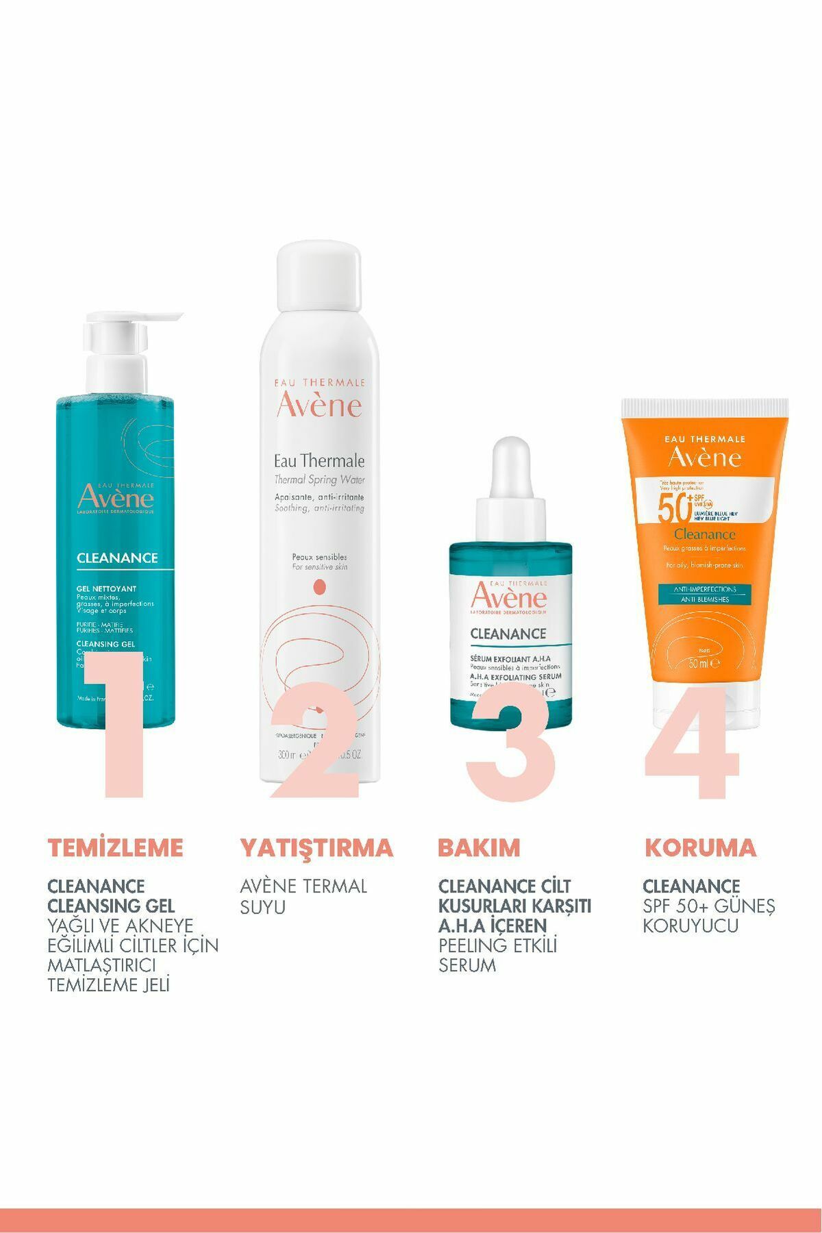 Avène Cleanance Gel Nettoyant Cleansing Gel 400 ml + Avène Cleanance Anti Blemishes Güneş Koruyucu SPF50+ 50 ml