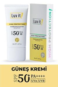 Luv It UVA UVB Yüksek Korumalı Leke Karşıtı Güneş Kremi PA++++ SPF50+ 50 ml