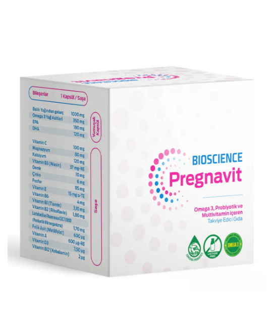 Bioscience Pregnavit Omega 3 Probiyotik ve Multivitamin 30 Kapsül