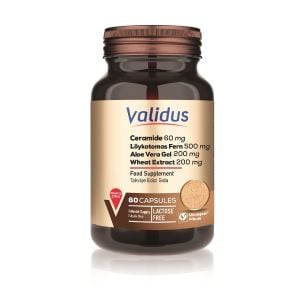 Validus Ceramide 60 mg Löykotomos Fern 500 mg Aloe Vera Gel 200 mg Wheat Extract 200 mg 60 Kapsül