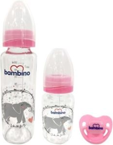 Bambino T099 Emzik Biberon Seti - Pembe