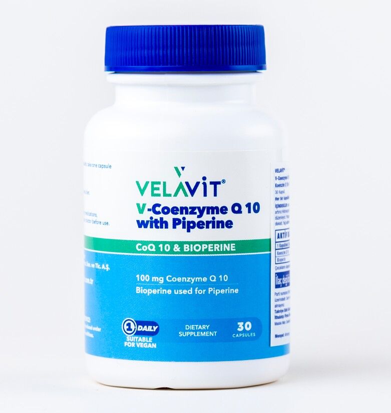 Velavit V-Coenzyme Q10 With Piperine 30 Kapsül