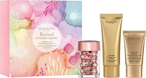 Elizabeth Arden Retinol Ceramide Capsules 30 Kapsül + Gece Kremi 15 ml + Krem Cleanser 50 ml - Cilt Bakım Seti 3'lü