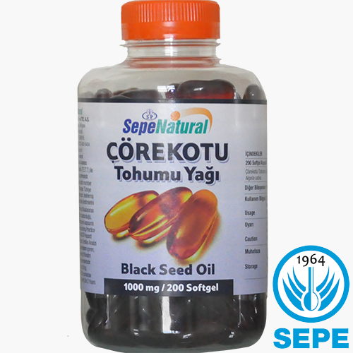 Çörekotu Yağı 200 Softgel Kapsül 1000 mg Yumuşak Kapsül
