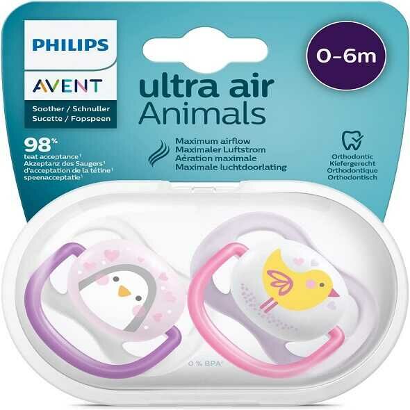 Avent SCF/085/13 Ultra Air Emzik Hayvan Desenli 0-6 Ay Kız