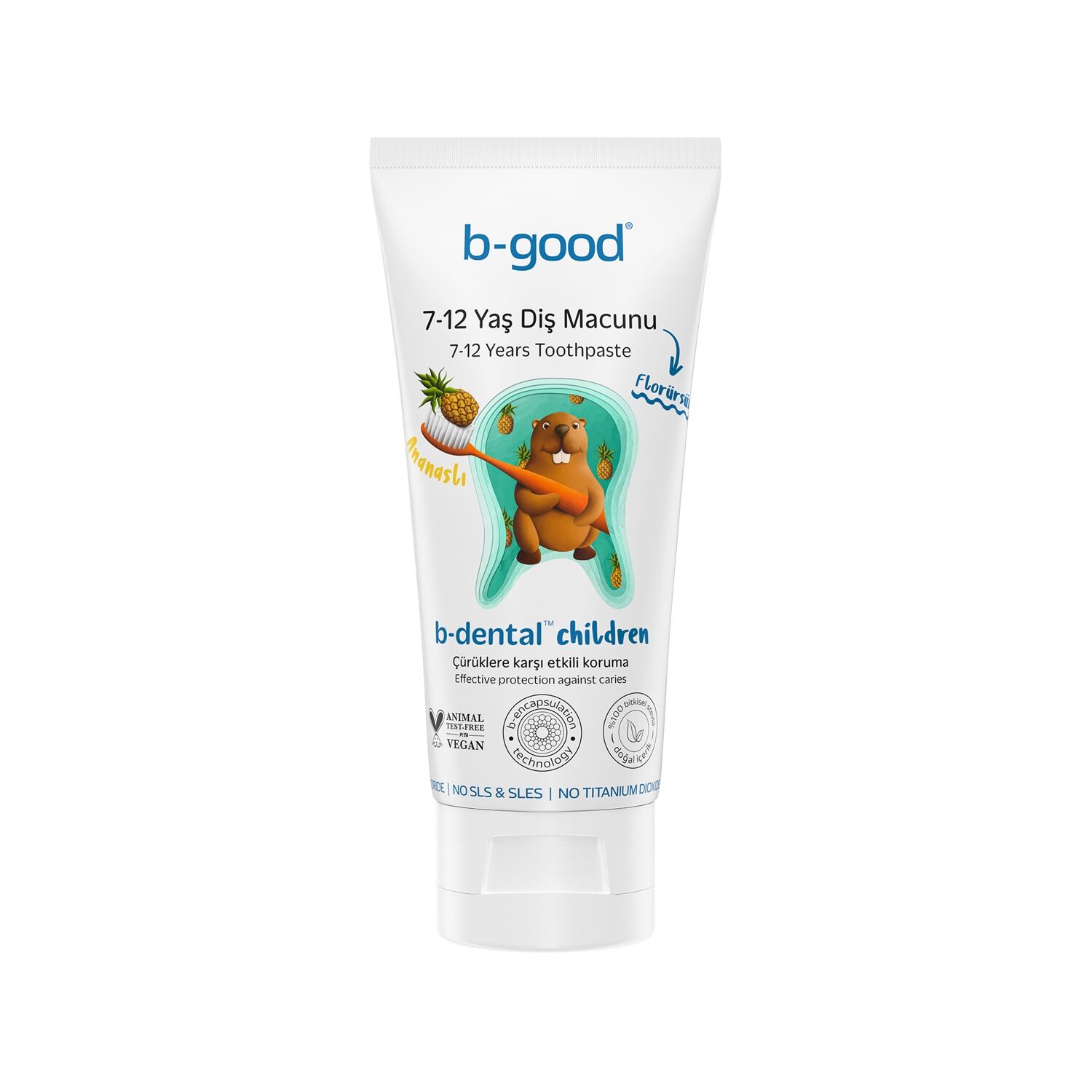 B-Good Care 7-12 Yaş Diş Macunu Florürsüz Ananaslı 50 ml 4 Adet