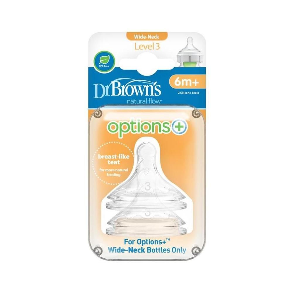 Dr. Brown's 3. Seviye Geniş Ağız Biberon Emziği +6 Ay 2'li