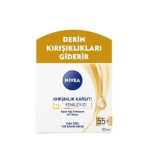 Nivea Kırışıklık Karşıtı + Yenileyici Yüz Bakım Kremi 55+ Yaş 50ml