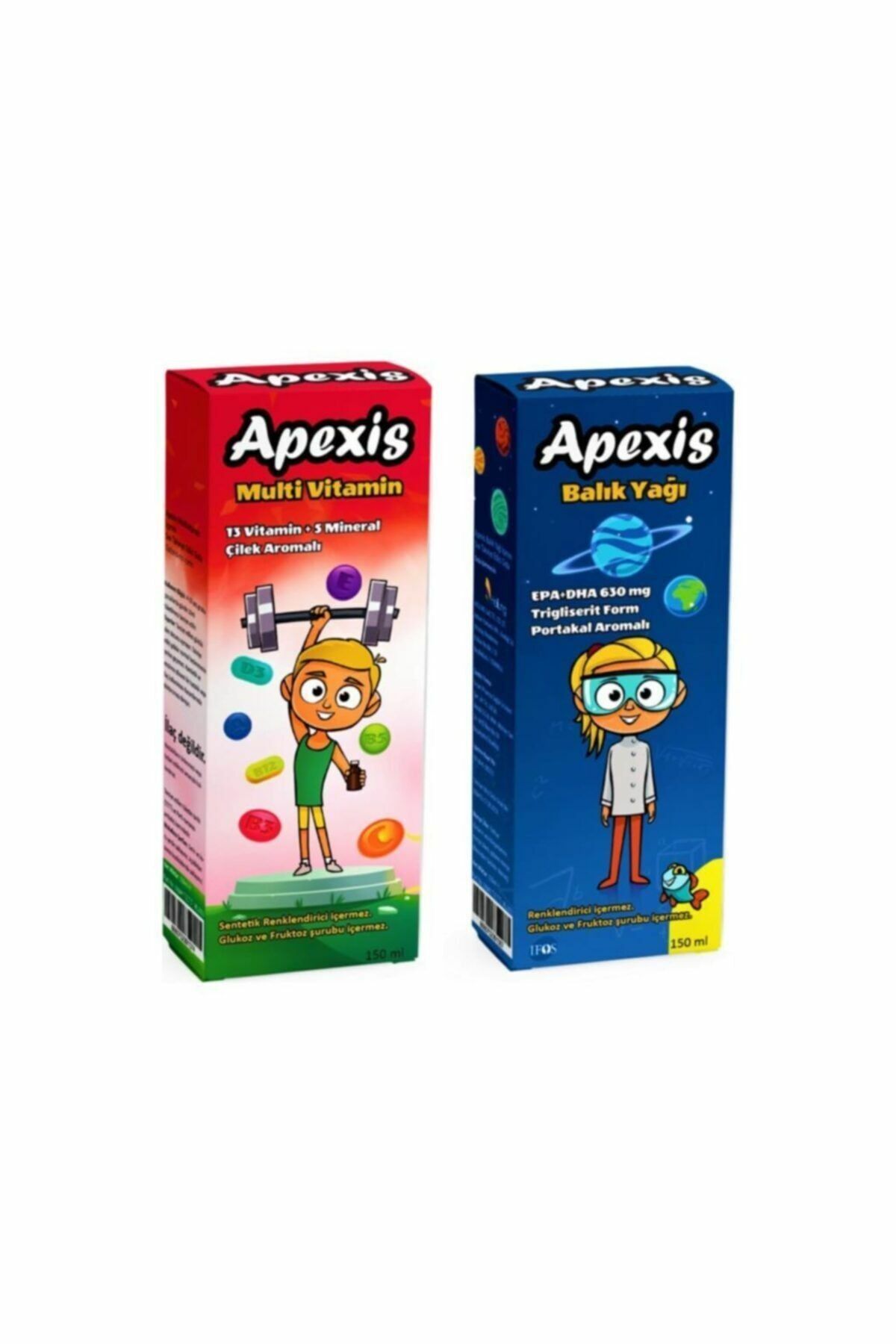 Apexis Balık Yağı 150 ml + Apexis Multivitamin 150 ml - 6 Adet