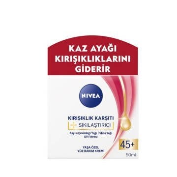 Nivea Kırışıklık Karşıtı + Sıkılaştırıcı Yüz Bakım Kremi 45+ Yaş 50ml
