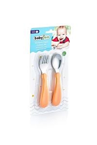 Babyjem Paslanmaz Çelik Çatal Kaşık Seti - Somon