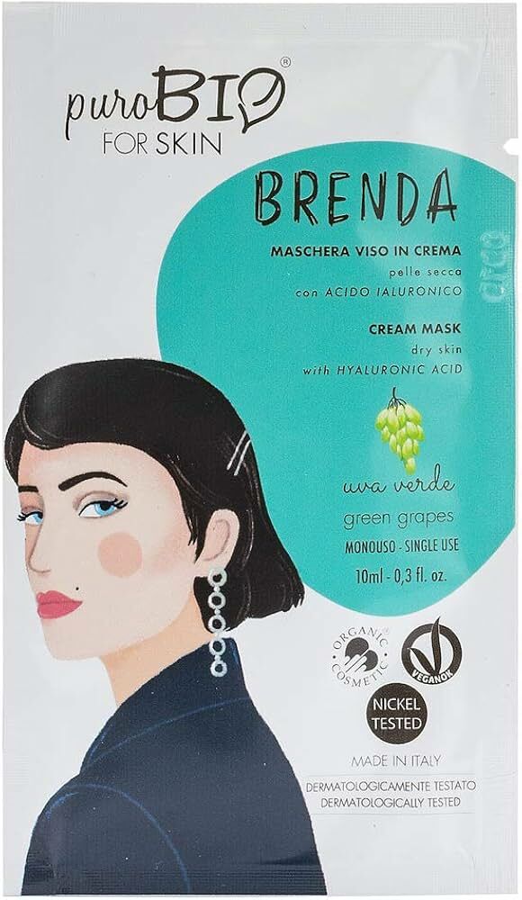 Purobio Brenda Cream Mask Dry Skin Green Grapes Yeşil Üzüm 10 ml - Tek Kullanım