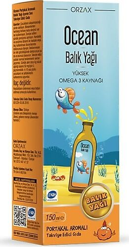 Ocean Portakallı Balık Yağı Şurubu 150 ml - 1 Alana 1 Bedava