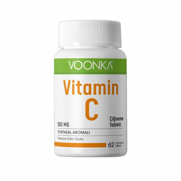 Voonka Vitamin C Çiğneme Tableti Vitamin C İçeren Portakal Aromalı 60 Tablet