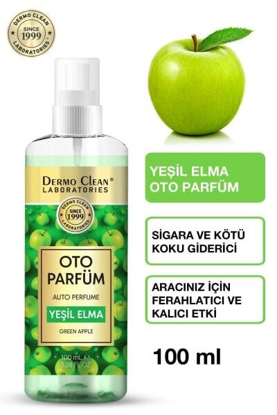 Dermo Clean Doğal Meyve Özlü Yeşil Elma Kokulu Oto Parfüm 100 ml
