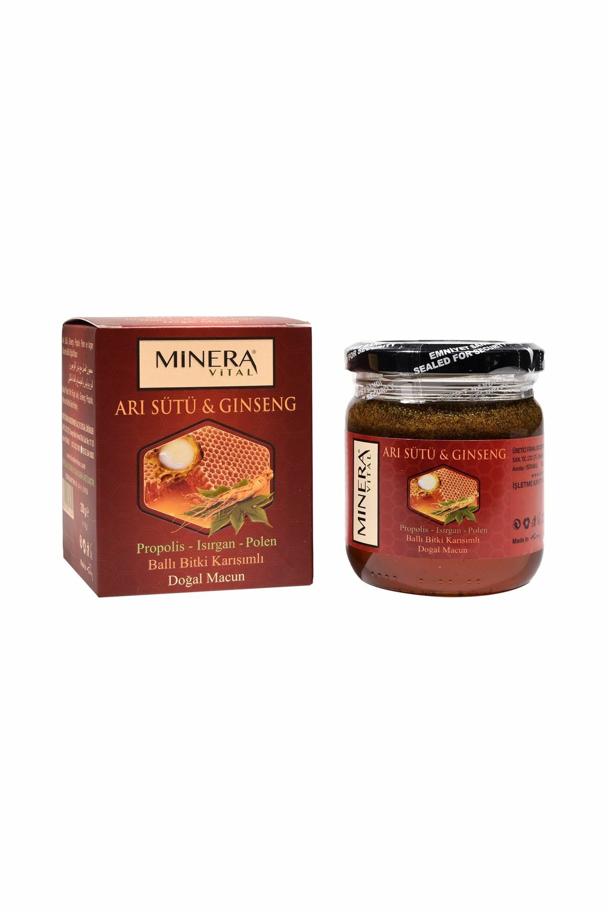 Minera Vital Arı Sütü Ginseng Ballı Bitki Karışımlı Doğal Macun 230 gr