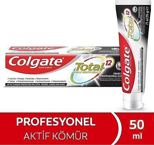 Colgate Total 12 Aktif Kömürlü Diş Macunu 50 ml