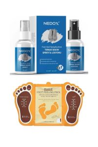 Nedox Tırnak Bakım Spreyi ve Losyonu 50+50 ml + Marlett Foot Peeling Pack