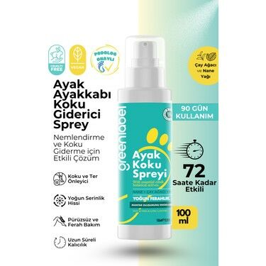 Greenlabel Ayak ve Ayakkabı Koku Önleyici Mantar Engelleyici Sprey Ayakkabı Deodorantı 100 ml