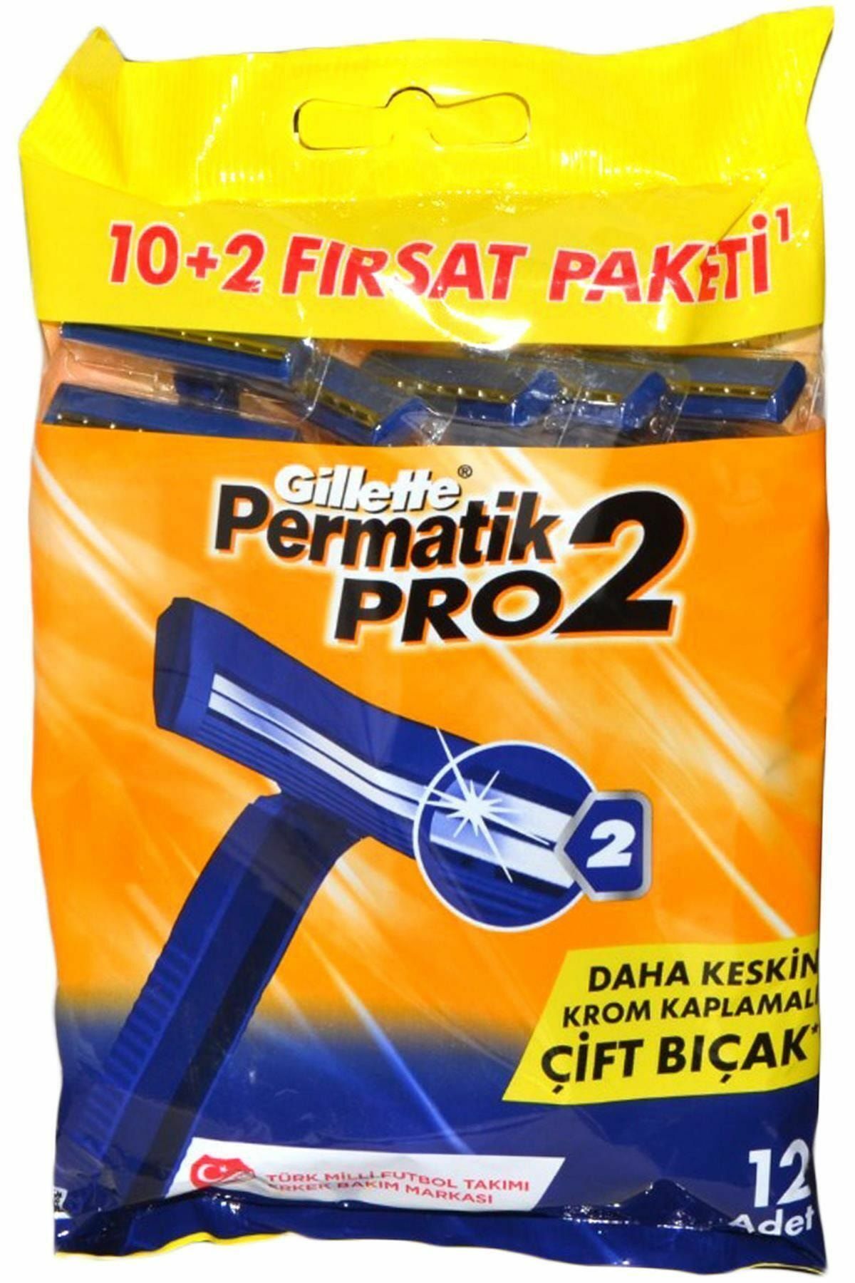 Gillette Permatik Pro2 Kullan At Traş Bıçağı 12'li
