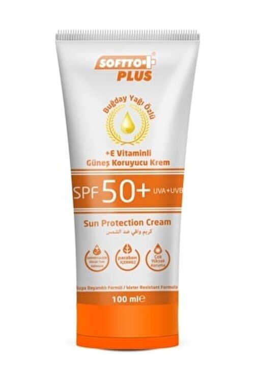 Softto Plus Güneş Koruyucu E Vitaminli UVA+UVB SPF50+ Krem 100 ml