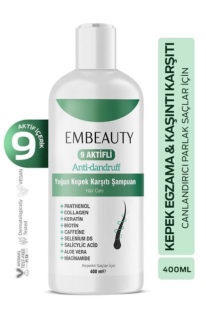 Embeauty Kepek Kaşıntı ve Egzama Karşıtı 9 Aktifli Şampuan 400 ml