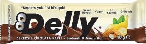 Delly Protein Bar Şekersiz Çikolata Kaplı Bademli Muzlu 40 gr