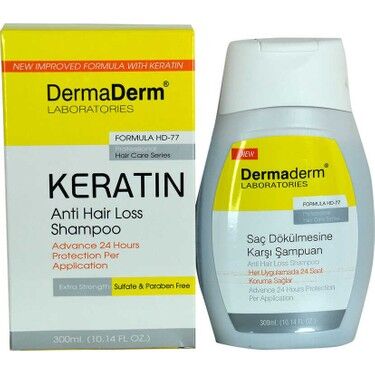 Dermaderm Keratin Saç Dökülmesine Karşı Sülfat ve Parafinsiz Anti Hair Loss Şampuan 250 ml