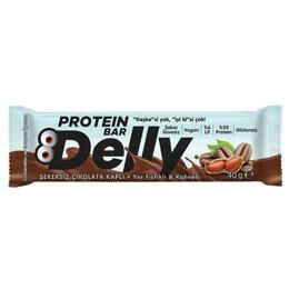 Delly Protein Bar Şekersiz Çikolata Kaplı Yer Fıstığı ve Kahveli 40 gr