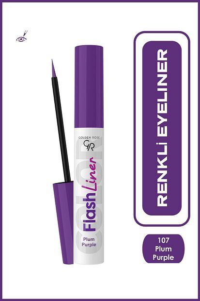 Golden Rose Flash Liner Colered Eyeliner No:107 Plum Purple - Renkli Eyeliner