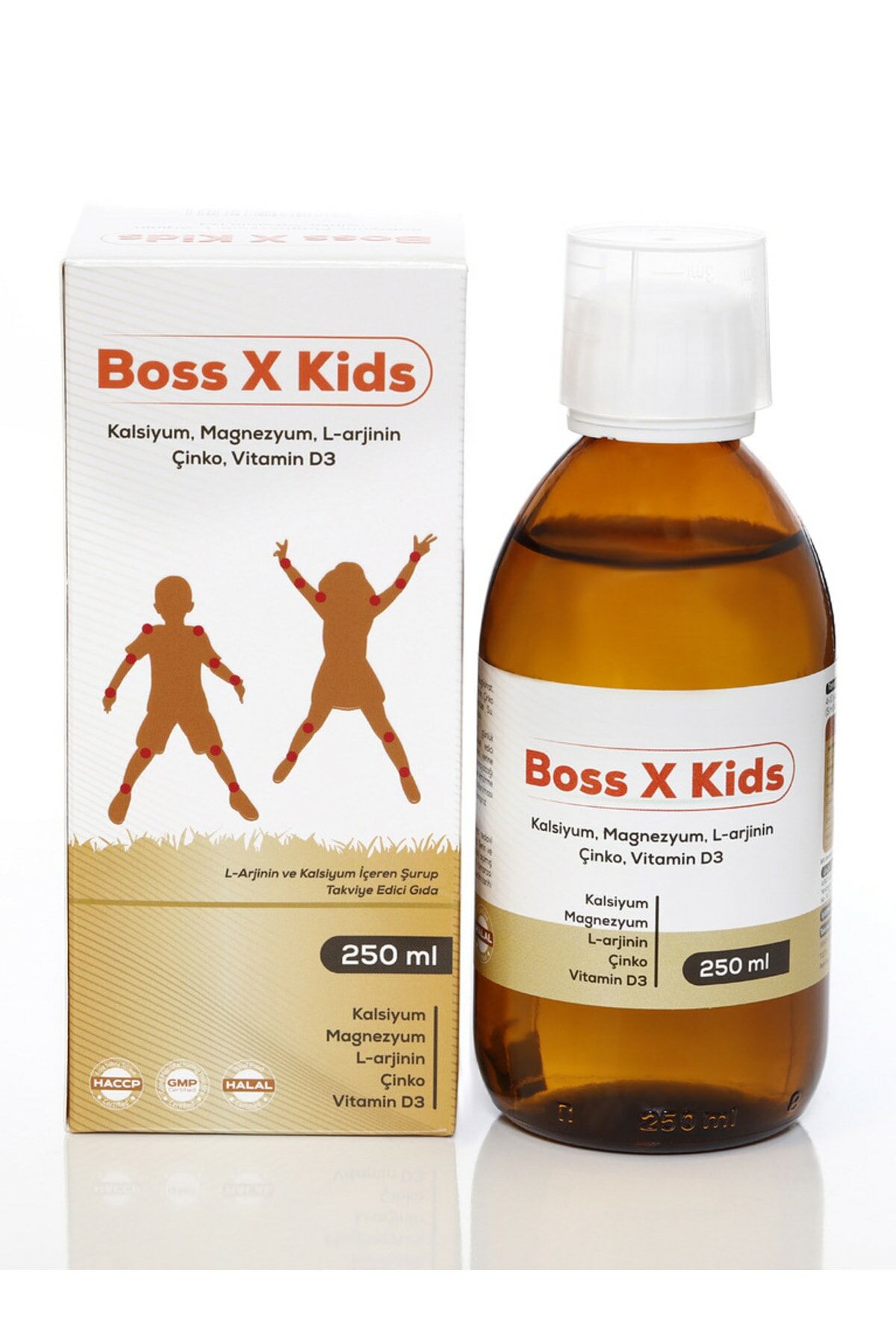 Boss Kids X Kalsiyum Magnezyum Çinko Takviye Edici Gıda 250 ml