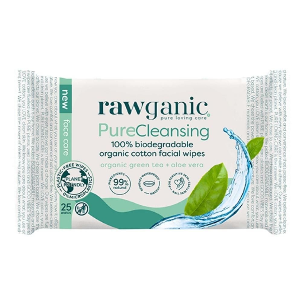 Rawganic Makyaj Temizleme Mendili Aloe Vera Yeşil Çay 25 Yaprak