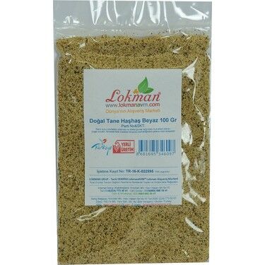 Lokmanavm Haşhaş Tohumu Tane Doğal Beyaz 100 gr Paket