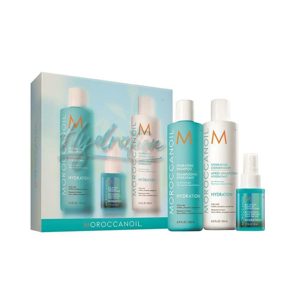 Moroccanoil Hydration Spring Kit Hydration Şampuan 250 ml + Saç Kremi 250 ml + Durulanmayan Saç Kremi 50 ml - 3'lü Set