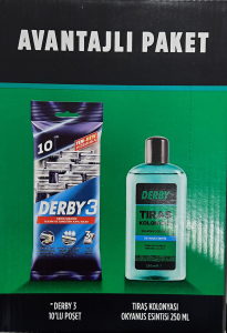 Derby Tıraş Bıçağı 10'lu + 250 ml Tıraş Kolonyası