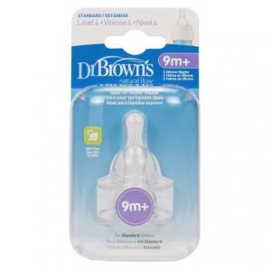 Dr. Brown's Silikon Biberon Emziği 9 Ay+ Standart 2'li